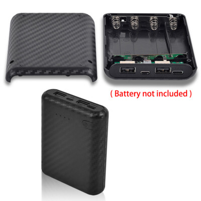 DIY 4 Slot 18650 Battery Holder Power Bank Case Shell USB Charger for Cell Phone