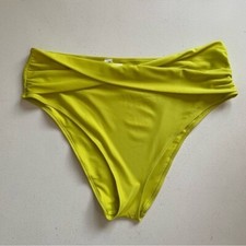 Aerie High Cut Cheeky Bikini Bottom Size XXL Green Twist Front NWT