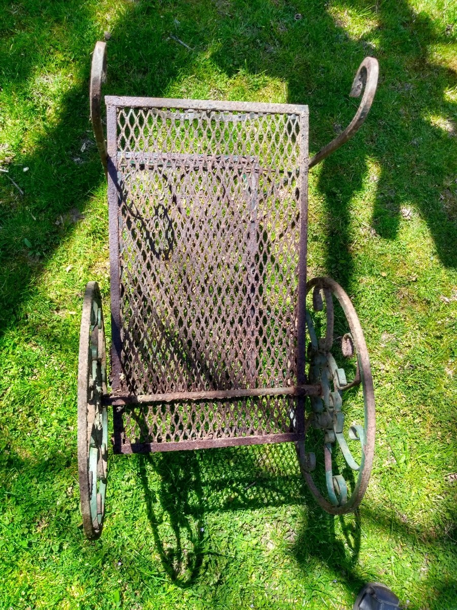 Antique/Vintage Wrought Iron Two Tier Garden or Patio Serving or