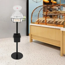 Black& Clear PC& PP& Stainless Food Service Sample Display Stand 43.31in Height