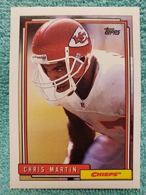 1992 TOPPS CHRIS MARTIN #217 KANSAS CITY CHIEFS