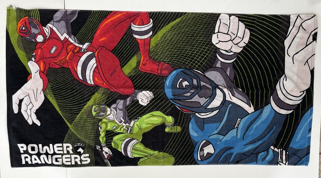 Toalla vintage de la policía espacial Power Rangers baño de playa tienda Disney