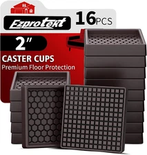 2” Non Slip Furniture Pads Coasters for Hardwoods Floors, 16 Pcs Non Skid Square