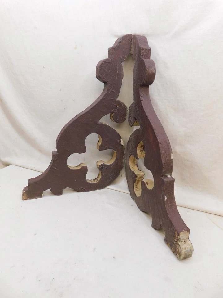 1800's Antique Wooden CORBELS Scrolled Fretwork VICTORIAN EASTLAKE Style ORNATE - Image 2 of 4