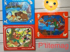 Lot 3 anciens Puzzles Nathan Disney Livre de la jungle