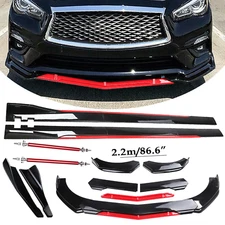 Front Bumper Lip Splitter Spoiler Side Skirt Bod Kit For Infiniti Q50 Base