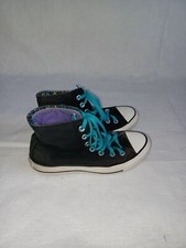 Converse Chuck Taylor All Star Double Tongue Black Purple High top Women's 6