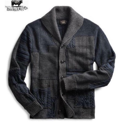 mens patchwork cardigan