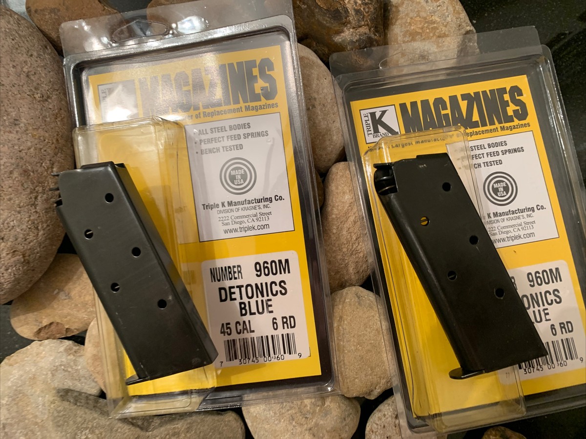 2 Pack Detonics Combat Master 45 ACP Magazine 6rd DETONIC