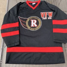 Vintage Rochester Hockey Jersey VFW Post 1215 K1 Sportswear Black L Minnesota MN
