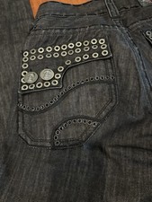 Laguna Beach Jeans Co, Men's Black Rhinestone & Skull Pants, Size 30, Tapered