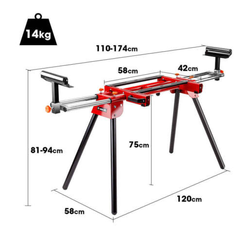 BAUMR-AG 210mm Sliding Compound Mitre Drop Saw and Adjustable Stand Combo - Picture 6 of 10