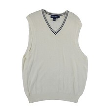 Polo Golf Ralph Lauren Sweater Vest Men's Size XL White Blue Pima Cotton Classic