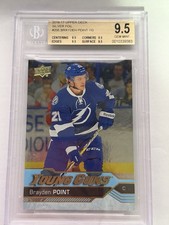2016-2017 UD Young Guns Brayden Point Rookie Silver Foil BGS 9.5 True Gem Tampa
