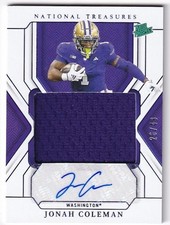 2025 National Treasures JONAH COLEMAN Rookie Patch Auto Silver /49 - Washington