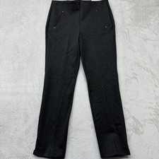 Chico's Women's Pants 0 Charcoal Grey So Slimming Juliet Slim Leg Stretch Ponte