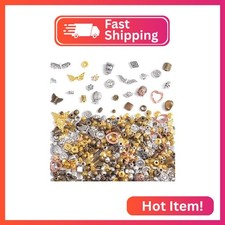 400Pcs Metal Spacer Beads for Jewelry Making, Silver  Gold Plated Findings for