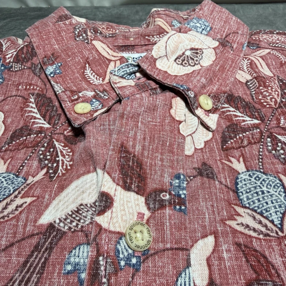 Camisa Hawaiana Reyn Spooner Estampado Reverso Floral Y Pájaros Para Hombre Grande’s Foto 2 de 4