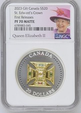 2023 Gilt Canada S$20 St. Edward's Crown First Releases NGC PF 70 MATTE