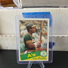 1985 Topps   #115 Rickey Henderson  Oakland Athletics Baseball Card Y1