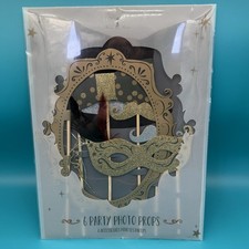 6 PCS Black and Gold Party Photo Booth Props