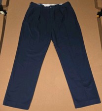 VTG Polo Ralph Lauren Pants Mens 37x32 Blue Polo Chino Andrew Pleated