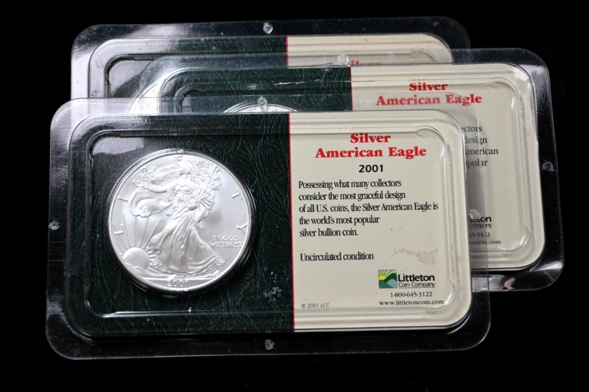 2001年 アメリカ イーグル 1オンス銀貨 American Eagle 1 oz Precious Metal Content per Unit 2001 Silver