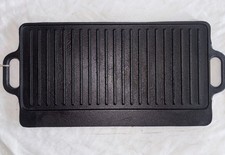 RESTORED Rectangular Cast Iron Griddle. Doubl...