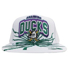Anaheim Ducks Mitchell & Ness NHL Snapback Hat Cap Earthquake Embroidery Art NWT