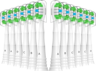 Philips Sonicare kompatibel: 12er Zahnbürstenkopf Ersatz mit DuPont Borsten