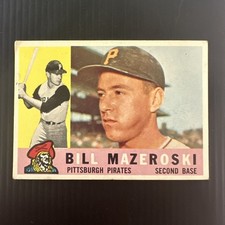 1960 TOPPS #55 BILL MAZEROSKI PITTSBURGH PIRATES VG-EX *Hot Corner Vintage*