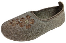 Womens Felt Slippers Wool Moccasin Highlander Polish Slip on Shoes Size 6-12 US