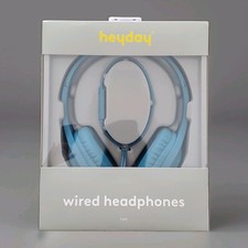 Heyday Wired Headphones 1 Pair Blue 3.5mm Aux Cable Comfort Fit Microphone NIB