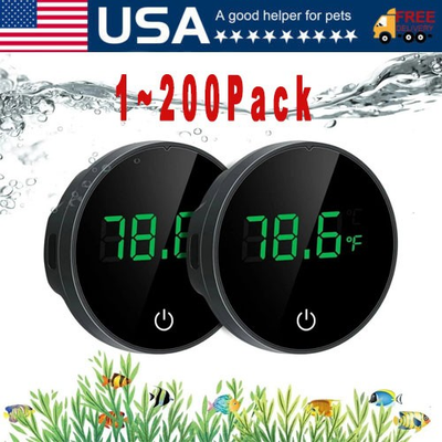 #ad Aquarium Digital Thermometer LED Fish Tank Temperature Gauge Touch Screen Lot $97.09