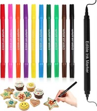 10x Edible Pens for Cake Decorating, Fine and Thick Tips Food Coloring Pens