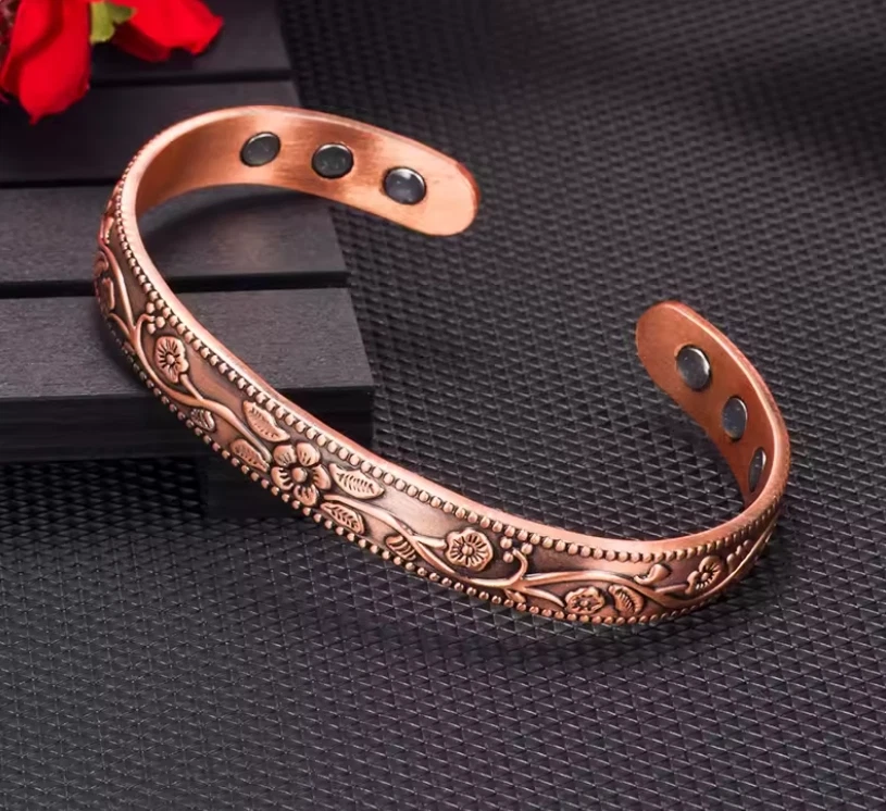 Brazalete magnético de cobre para aliviar el dolor de la artritis imanes potentes brazalete energético Foto 3 de 4