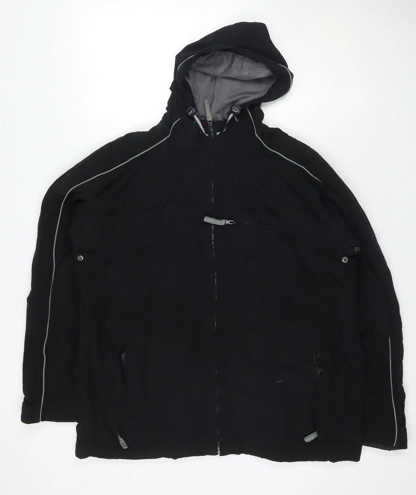 cutting edge Men's XL Black Hooded Windbreaker Jacket
