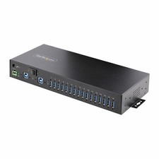 StarTech.com 16-Port Industrial USB 5Gbps Hub with Power Adapter, Metal Enclosur