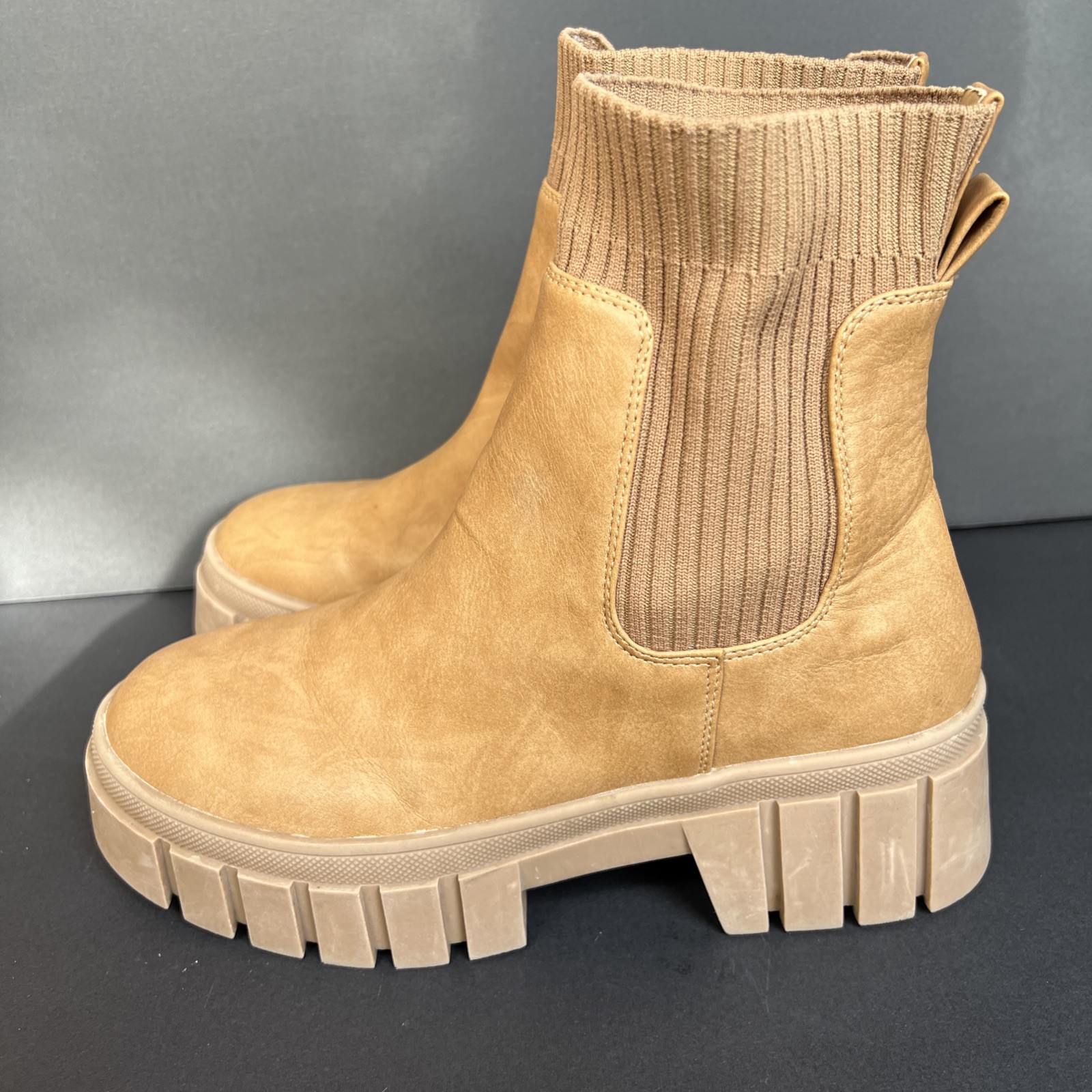 SAOLA Stivali Dolce Vita Romy Chelsea donna 9 marroni suola a strappo grossa alla caviglia