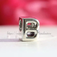 Authentic Pandora Alphabet Reversible Letter B Sterling Silver Charm 797456