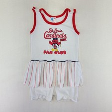Vintage St. Louis Cardinals Romper 4T Striped Snap Baby MLB