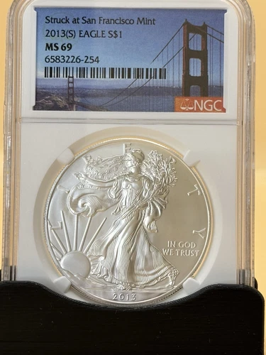 2013(S)  American Silver Eagle S$1 NGC MS69  🇺🇸 Struck At San Francisco Mint