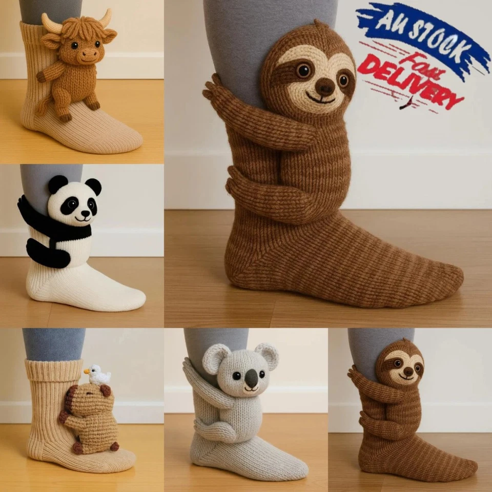 3D Cute Animals Socks Knitted Animal Pattern Floor Socks Unisex Funny Winter NEW