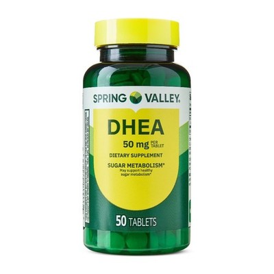 DHEA 50mg Dietary Supplement Tablets 50 Count 2 Pack