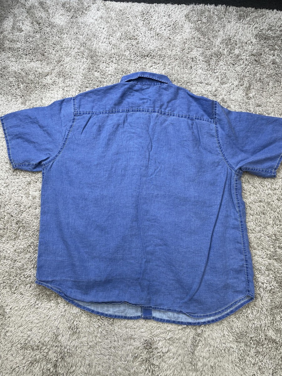 Tommy Bahama Relax Shirt Mens 2XB Blue 100% Linen Short Sleeve