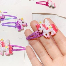1 Pair Multicoloure Hair Clip For Children Cute Glitter Hair Accessory for Kids