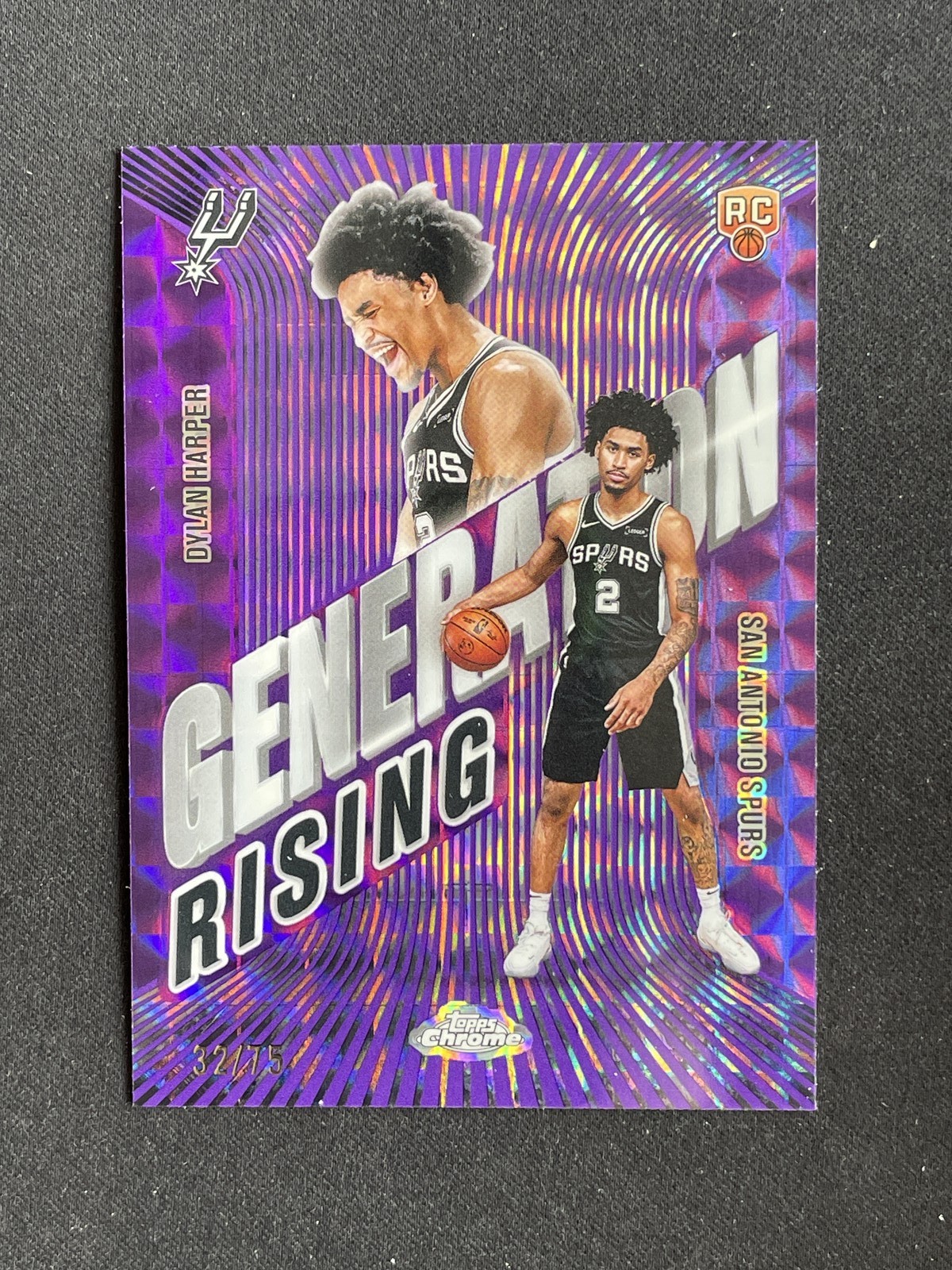 2025-26 Topps Chrome Dylan Harper RC Generation Rising Purple Geometric /75