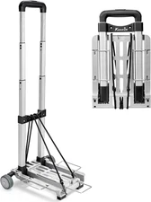KEDSUM Mini Luggage Cart with Wheels Foldable, Lightweight Aluminum Trolley Cart