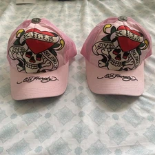Ed Hardy Love Kills Slowly Trucker Snapback Pink vintage embroidered Hat Cap