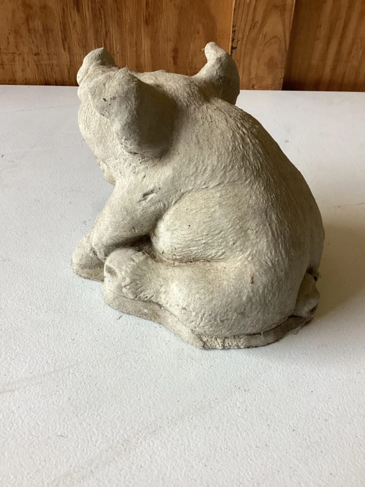 Decoração de quintal vintage de estátua de porco e leitão de concreto ~ 8” pesada em excelente estado usado - Imagem 4 de 4